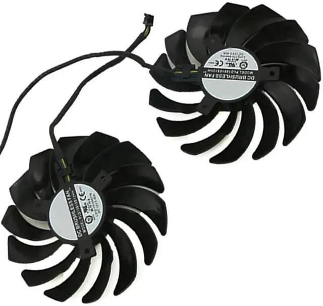 Main image of 2pcs/ lot Graphics Card Cooling Fans Suitable forMSI RTX 3050 3060 3060TI 3070 Ventus 2X RX 6600 6600XT 6650XT 6700XT 6750XT MECH 2X Series Desktop PLD10010S12HH 95mm 12V 0.40A 4Pin (2pcs)