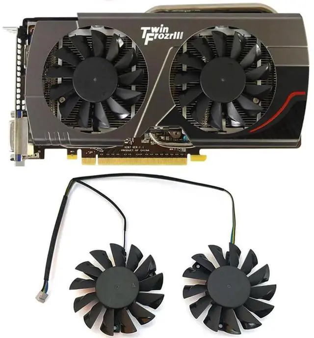 Alt view image 4 of 6 - Graphics Card Cooling Fans Suitable forMSI GTX 650TI 660 660TI 670 N650TI N660 N660TI N670 Hawk HD 6950 7950 7970 R6950 R7950 R7970 Frozr III Series Desktop PLD08010S12HH 75mm 12V 0.35A 4Pin