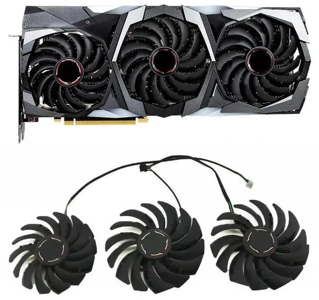 Alt view image 6 of 6 - Graphics Card Cooling Fans Suitable forMSI RTX 2070S 2080 2080S 2080TI Gaming X Z Trio Series Desktop PLD09210S12HH 85MM PLD10010S12HH 95mm 12V 0.40A 4Pin Video Card Cooler Fans GPU Fan