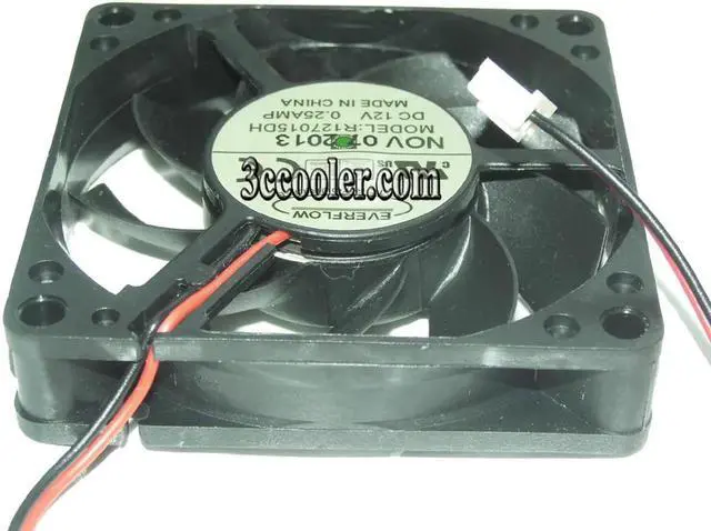 Alt view image 4 of 5 - for 70mm CPU Cooling R127015DH 12V 0.25A 2 Wires 2 Pins Case Fan 70x15mm