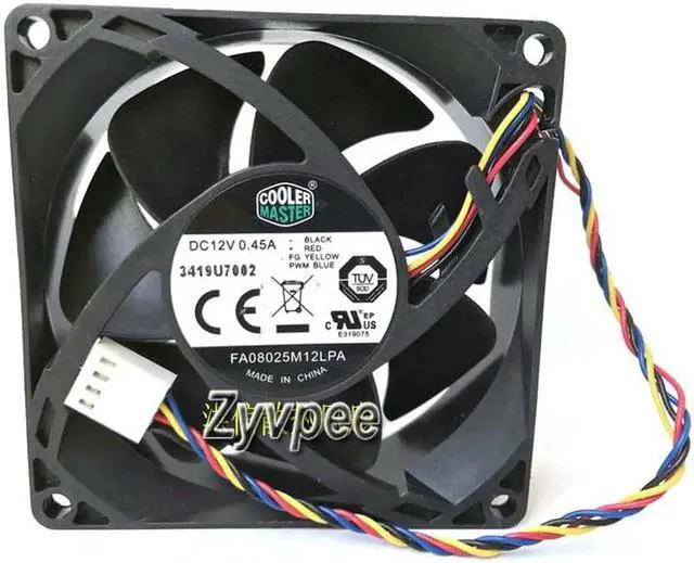 Main image of for  CM 80*25mm FA08025M12LPA DC12V 0.45A 4 wires 4 pins pwm 8CM case fan cpu cooler for HP500
