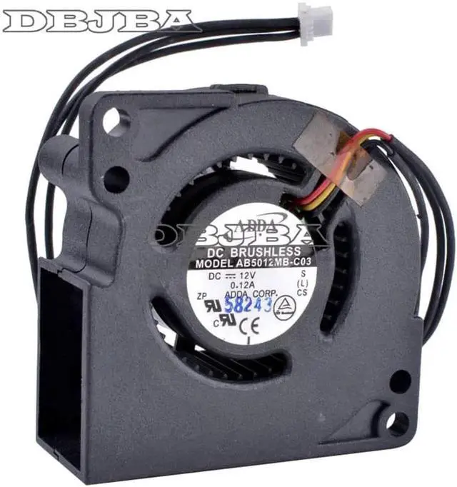 Alt view image 3 of 6 - Fan for AB5012MB-C03 12V 0.12A 5020 5cm Fan Light - Base Projector Cooling Fan Turbofan Centrifugal Fan