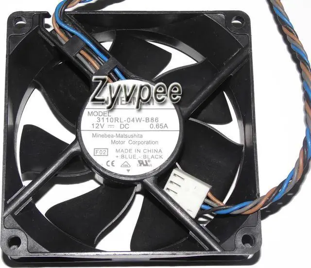 Alt view image 3 of 3 - for NMB 80*25mm 3110RL-04W-B86 406016-001 12V 0.65A 4 Wires 4 Pins 8CM Case Fan cpu cooler