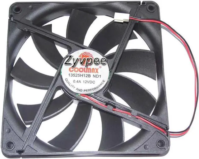 Main image of for Coolmax 135*25mm 13525H12B DC12V 0.4A Ball Bearing 2 wires 2 pins 13.5cm case fan
