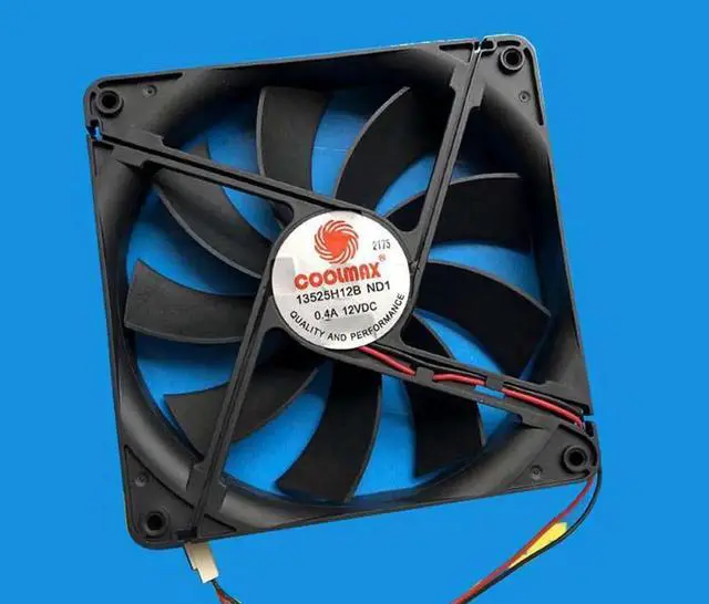 Alt view image 5 of 5 - for Coolmax 135*25mm 13525H12B DC12V 0.4A Ball Bearing 2 wires 2 pins 13.5cm case fan