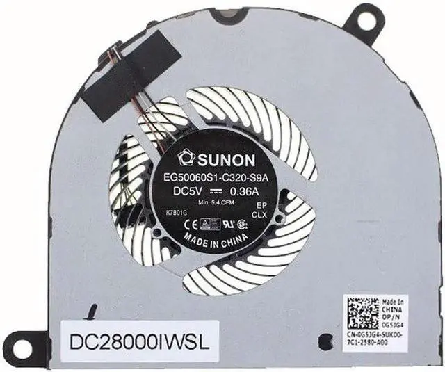 Main image of New Cpu Cooling Fan for Dell Latitude 5480 P/N: DC28000IWSL G5JG4 0G5JG4 EG50060S1-C320-S9A