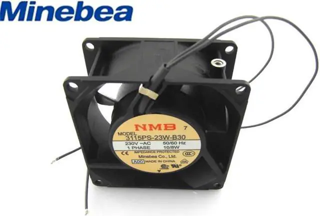 Alt view image 2 of 3 - for Original 80x38mm NMB 3115PS-23W-B30 230V 1 Phase 2 Wires metal frame 8CM AC axial Fan