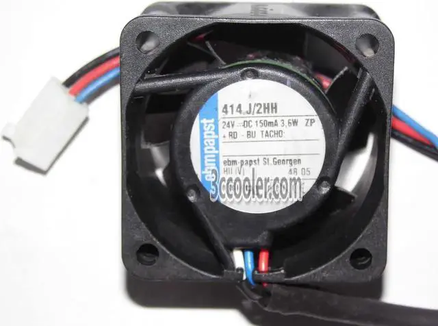 Alt view image 2 of 2 - for PAPST 4025 4CM 414J/2HH 414J 2HH 24V 150mA 3.6W 3 Wires 3 Pins 4CM Case Fan