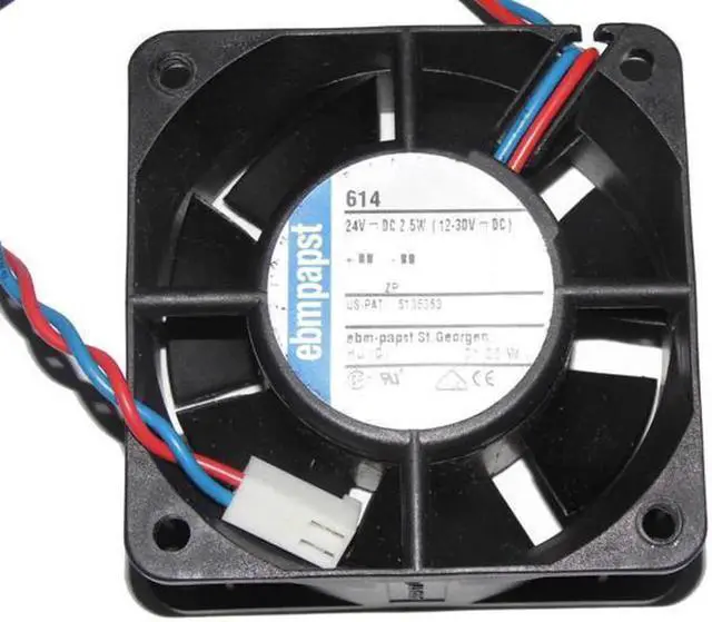 Main image of for ebmPAPST 6025 60*25mm 6CM case fan inverter cooler server cooling fan 614 24V 2.5W 2 Wires 2 Pins