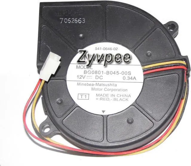 Alt view image 2 of 3 - for NMB 8018 8CM BG0801-B045-00S 12V 0.34A 3 Wires 3 Pins Case Blower Fan, projector fan