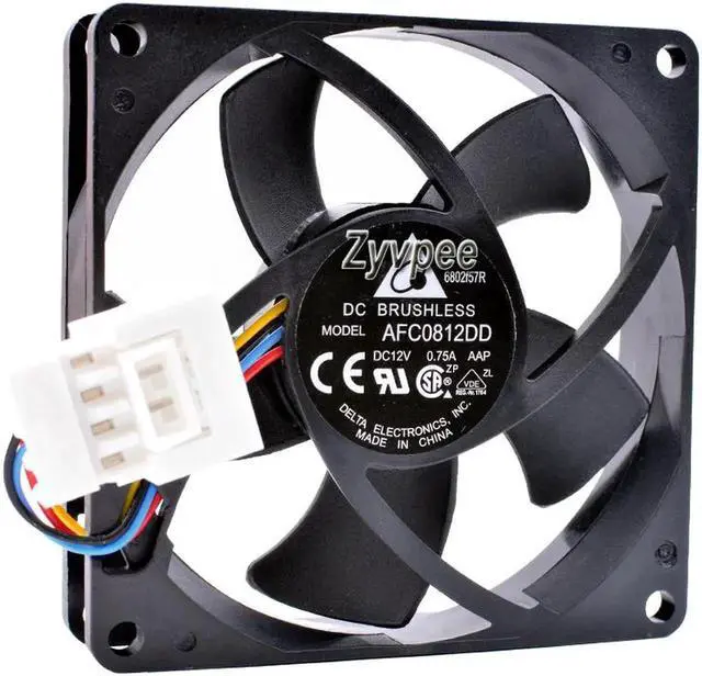 Main image of for Delta 80*25MM AFC0812DD AAP 12V 0.75A 4 Wires 4 Pins DC axial fan 8CM case fan