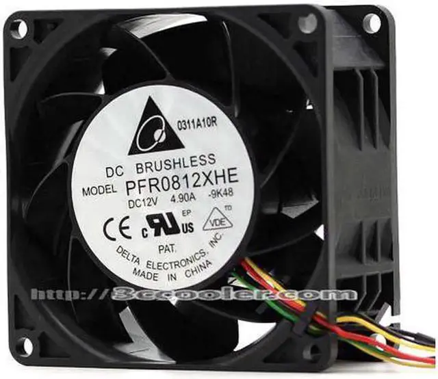 Main image of for Delta 8038 8CM PFR0812XHE DC12V 4.90A 4 Wires 8 Pins Case Fan Car booster fan