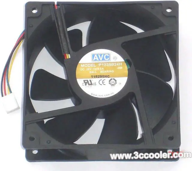 Main image of for For inverter server power AVC 12038 P1238B24H 24V 0.5A 4 Wires 4 Pins DC axial fan 12CM case fan