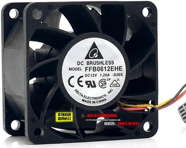 Alt view image 2 of 6 - for 60MM Server Power Axial Cooling Delta 6038 FFB0612EHE 12V 1.2A 3 Wires 6CM Case Fan 60*38mm