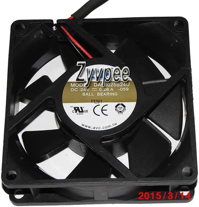 Main image of for 80mm 8025 DA08025B24U -059 DC24V 0.26A 2 Wires 2 Pins 8CM Inverter Cooling Fan