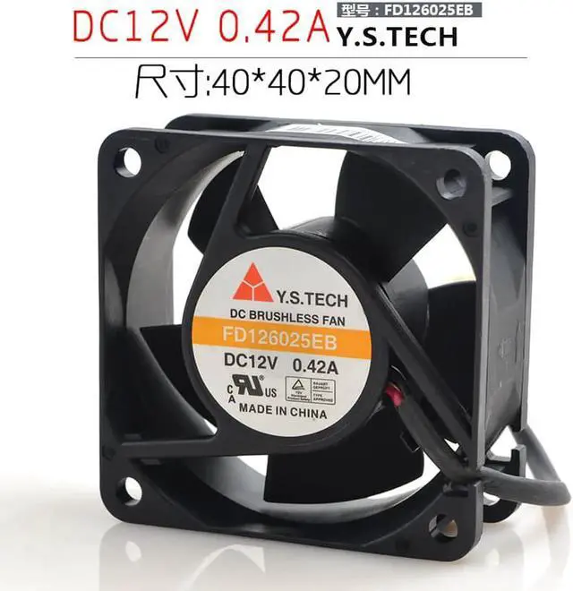 Alt view image 4 of 5 - for 60MM Power Cooling FD126025EB 6025 12V 0.42A 2 Wires 2 Pins 6CM Case Fan