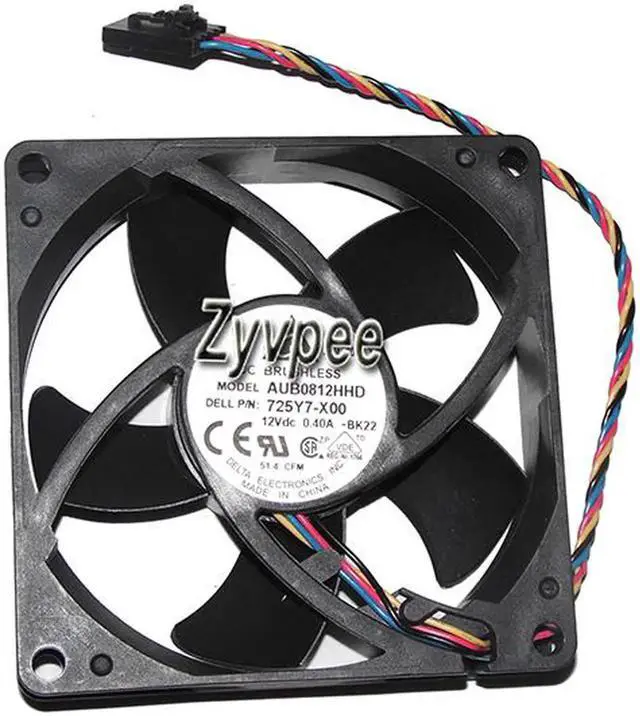 Alt view image 2 of 2 - for 80mm 8020 BK22 725Y7 12V 0.4A 4 Wires 4 Pins 8CM Server Cooling Fan