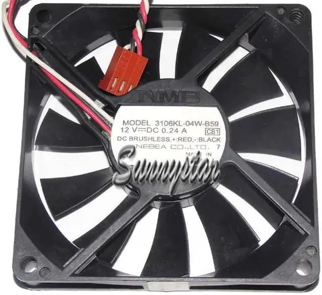 Alt view image 4 of 4 - for 80MM 8015 CB1 DC12V 0.3A 0.24A 3 Wires 3 Pins 8CM CPU Cooling Fan