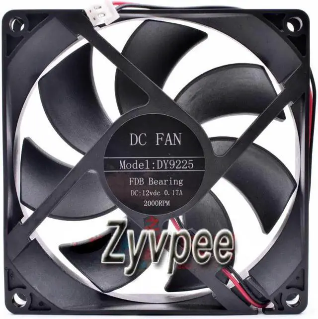 Alt view image 2 of 2 - for 90mm 9025 DY9225 DC12V 0.17A 2 Wires 9CM PC Power Cooling Fan