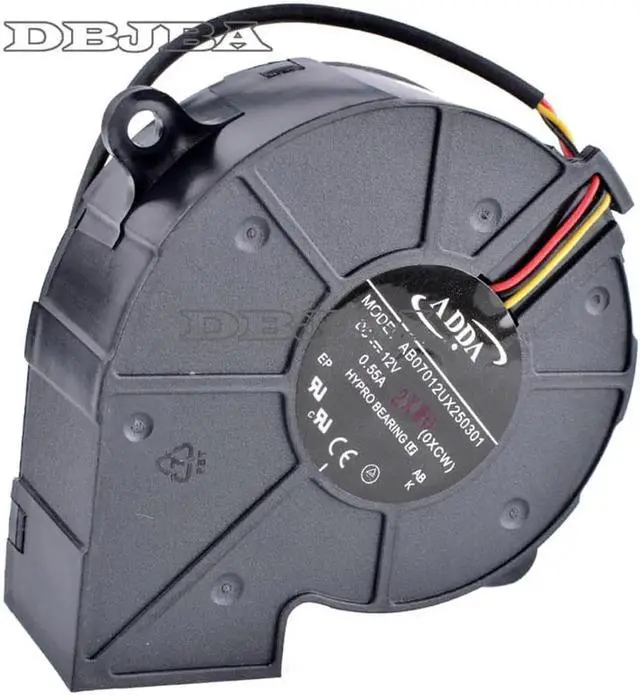 Alt view image 5 of 6 - Fan for AB07012UX250301 7cm 12V 0.55A Centrifugal Turbine Projector Blower Cooling Fan-Hole Position Distance 75mm