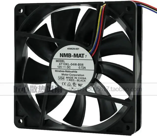 Alt view image 6 of 6 - for NMB 120*25mm 4710KL-04W-B56 V05 NT747 12V 0.72A 4 Wires PWM 12CM Case fan,server cpu fan