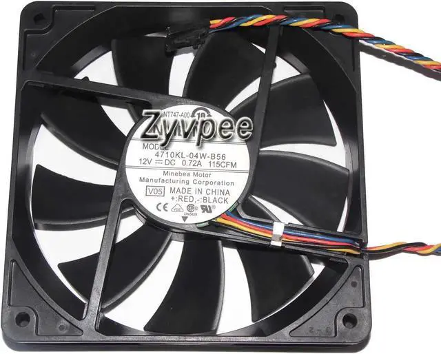 Alt view image 5 of 6 - for NMB 120*25mm 4710KL-04W-B56 V05 NT747 12V 0.72A 4 Wires PWM 12CM Case fan,server cpu fan