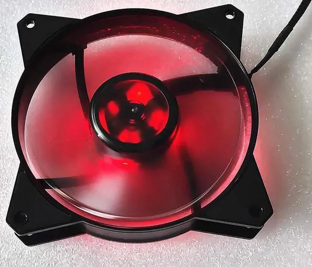 Alt view image 2 of 3 - for 120mm Cooling Fan MF120R DF1202512RFMN 2V 0.37A 4 Wires 4 Pins RED Led Power Case Cooler