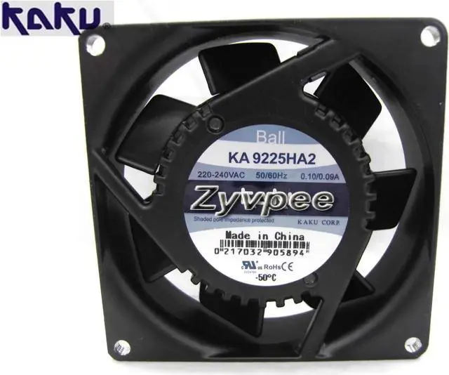 Main image of for KAKU 92x25mm KA9225HA2 AC230V 0.10/0.09A 2 Pins Ball Bearing AC Axial Fan