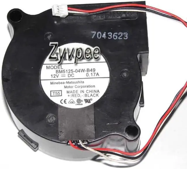 Alt view image 2 of 3 - for 5CM 5125 BM5125-04W-B49 T55 DC12V 0.17A 3 Wires 3 Pins Projector Printer Cooling