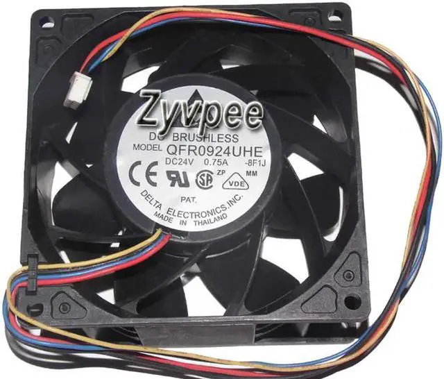 Main image of for 90mm 9038 Zyvpee QFR0924UHE -8F1J DC24V 0.75A 4 Wires 4 Pins 9CM Inverter Cooling