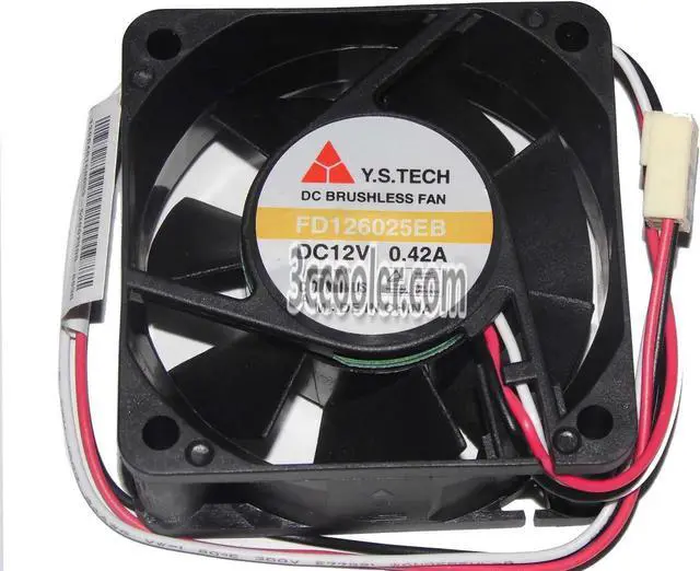 Main image of for Original Y.S.TECH 6025 60*25mm FD126025EB 12V 0.42A 3 Wires 3 Pins Case fan 6CM CPU coole