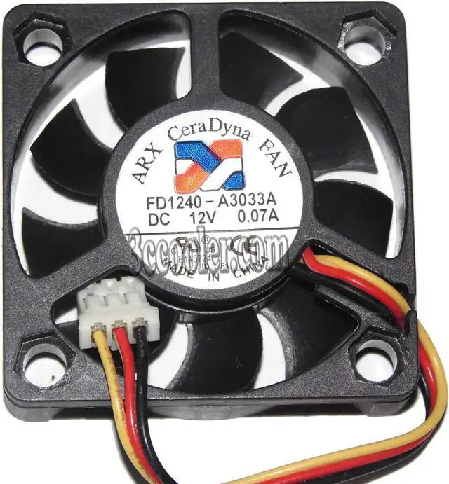 Main image of for ARX 40*10mm 4cm FD1240-A3033A 12V 0.07A 3 wires 3 pins case fan cpu cooler