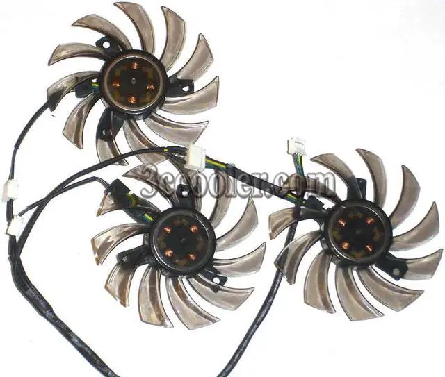 Alt view image 2 of 2 - for EVERFLOW 8010 T128010SU 12V 0.35A 4 wires 4 pins brown & transparent frameless vga fan 3 pcs /group graphics card cooler