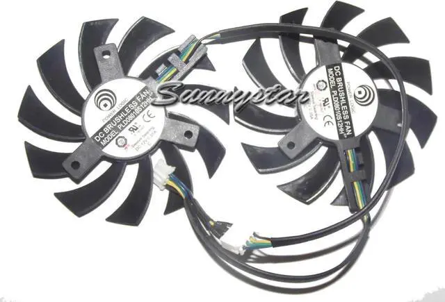 Alt view image 2 of 3 - for 2pcs / group Power Logic PLD08010S12HH 12V 0.35A 4 wires 4 pins vga fan MSI graphics card cooler