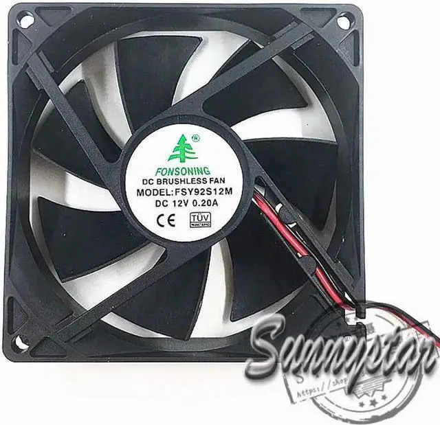 Main image of for FONSONING FSY92S12M 90*25mm 12V 0.25A 9CM 2 Wires 2 Pins Cooling fan for case,power-supplier