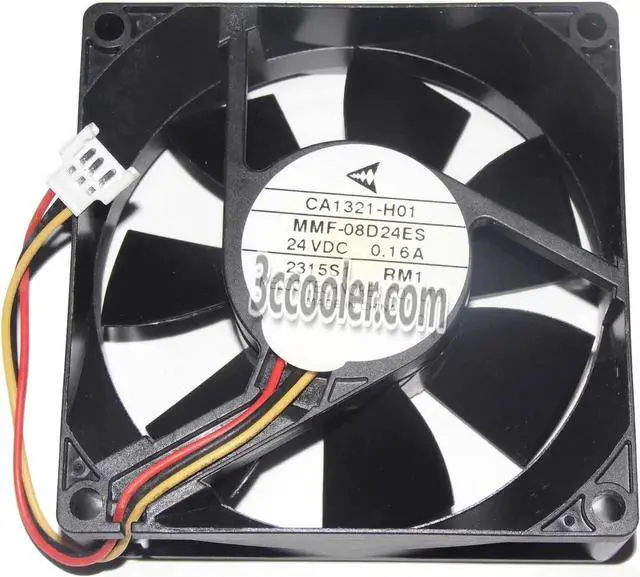 Main image of for Original Melco 8CM 80*25mm MMF-08D24ES RM1 CA1321-H01 24V 0.16A 3 Wires 3 Pins Inverter Fan for YASKAWA PLC ABB
