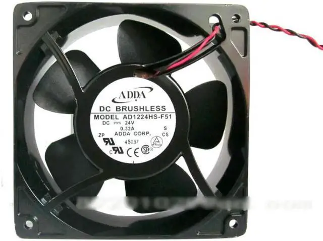 Main image of for Original ADDA AD1224HS-F51 12038 Sleeve bearing Cooling fan with 24V 0.32A 2800RPM 105.4 CFM 46.7dB 120X120X38MM Aluminum Frame For Inverter