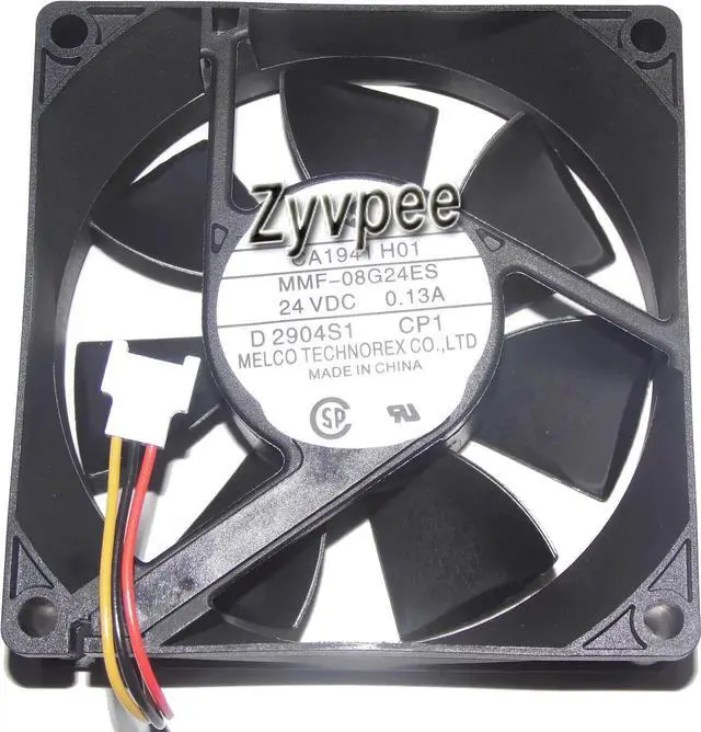 Main image of for Original Melco 8CM 80*25mm MMF-08G24ES CP1 24V 0.13A CA1941H01 3 Wires 3 Pins Inverter Fan for YASKAWA PLC ABB