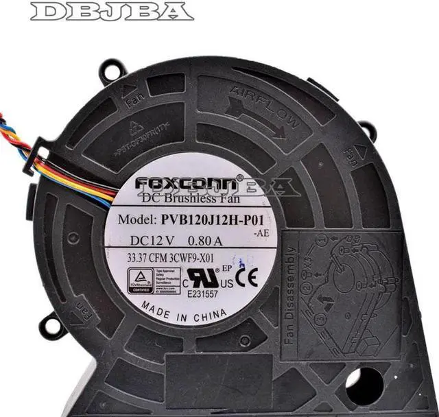 Main image of Fan for PVB120J12H-P01 12cm DC 12V 0.80A Large air Volume Turbine Blower Projector Cooling Fan
