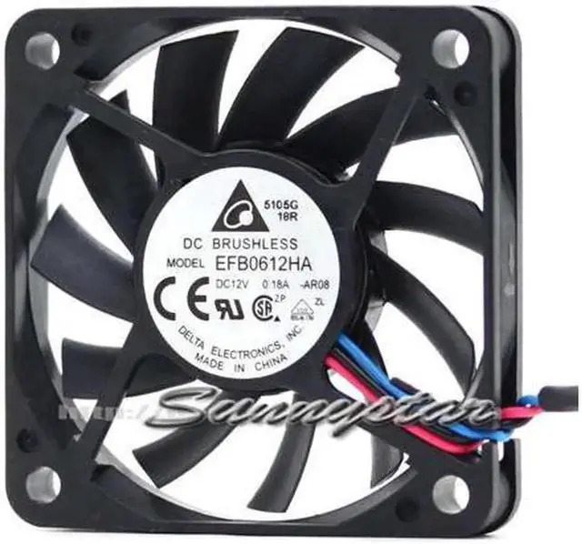 Main image of for Delta 60*10MM EFB0612HA 12V 0.18A 3 wires 3 Pins 6cm case fan, 6cm cpu cooler