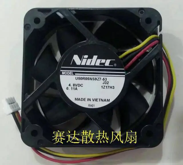 Main image of for DC square Cooler of NIDEC U50R05NS9Z7-53 5015 with 4.8V 0.11A 3-Wires 3 Pins case cpu fan