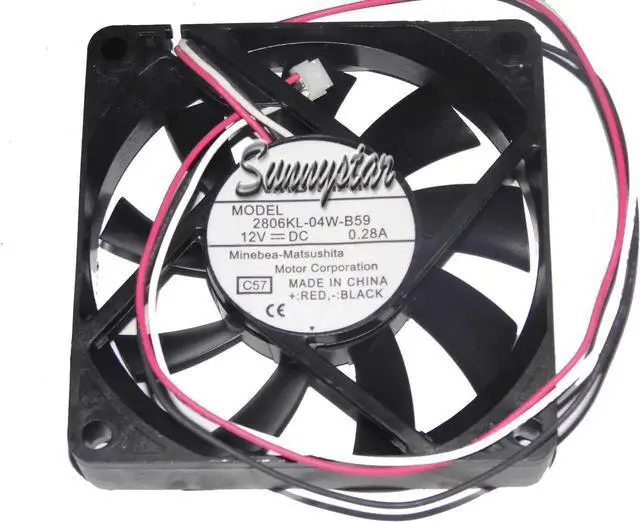 Main image of for DC Square Cooler of NMB 70*15mm 2806KL-04W-B59 with 12V 0.28A 3 wires 3 pins case fan cpu cooler