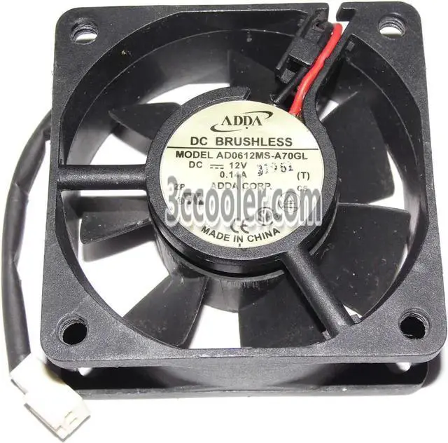 Main image of for ADDA 60x25mm AD0612MS-A70GL 12V 0.14A 2 Wires 2 Pins Case Fan 6CM CPU Cooler