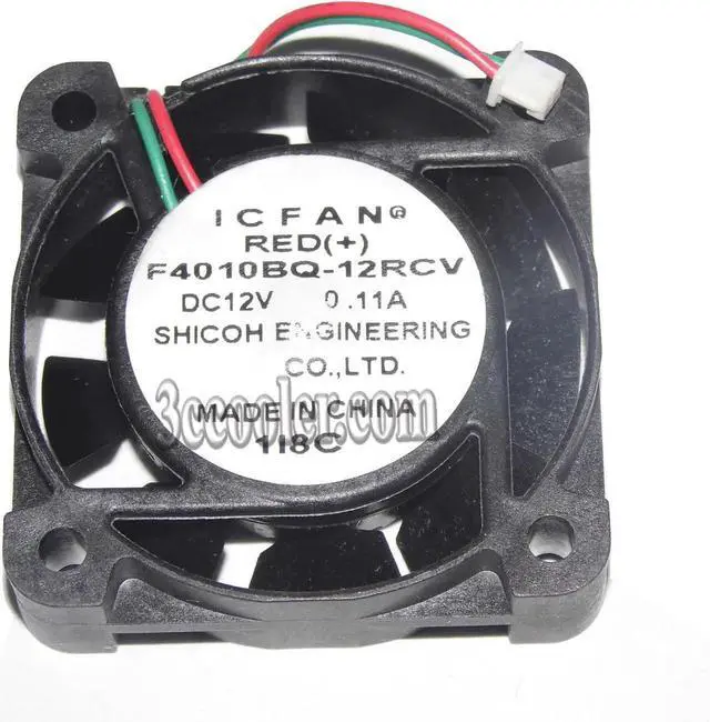 Main image of for Shicoh ICFAN 40*10mm 4CM F4010BQ-12RCV 12V 0.11A 2 wires square cooling fan Switch/ inverter Cooler