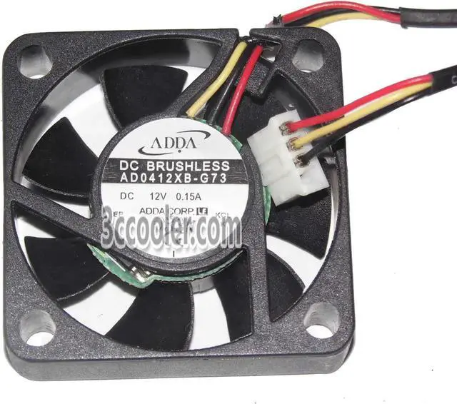 Alt view image 2 of 2 - for ADDA 40x10mm AD0412XB-G73 12V 0.15A 3 Wires 3 Pins Cooling fan 4CM Cooler