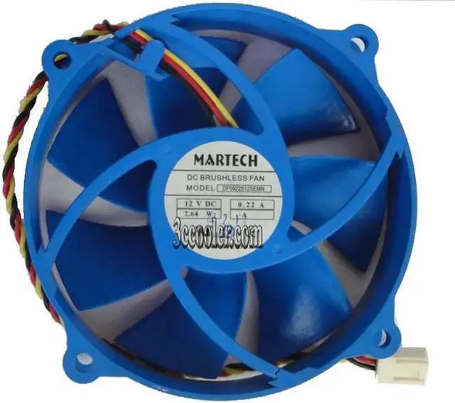 Main image of for Martech 9cm DF0922512SEMN 12V 0.22A 2.64W 3 wires 3 pins 8 Symmetrical mounting-holes cpu fan
