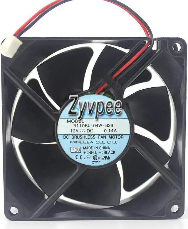 Main image of for DC Square Cooler of NMB 8025 3110KL-04W-B29 with 12V 0.14A 2 Wires 2 Pins, 8cm case fan