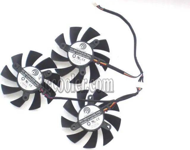 Main image of for 3 pcs/group Power Logic PLA08015D12HH 12V 0.35A 4 Wires 4 pins vga fan graphics card cooler