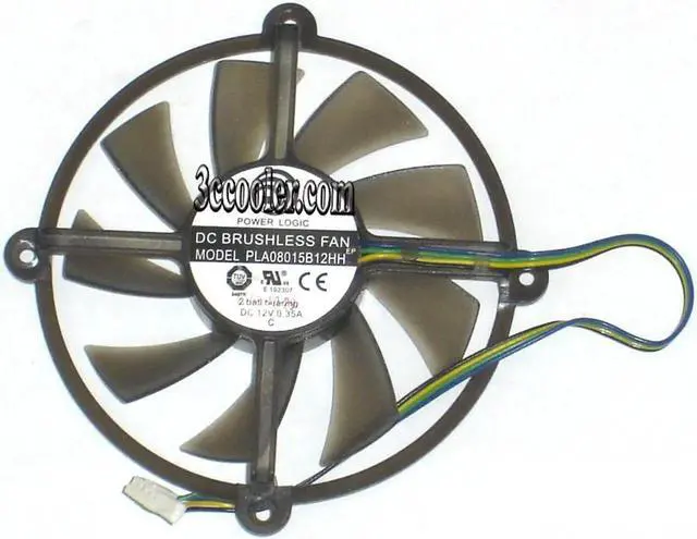 Main image of for Power Logic PLA08015B12HH 12V 0.35A 4 wires 4 pins cricular brown vga fan graphics card cooler