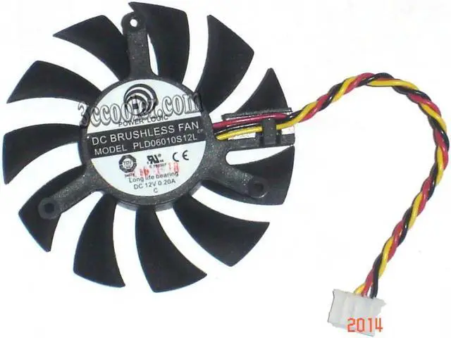 Main image of for Power Logic PLD06010S12L 12V 0.2A 3 wires 3 pins vga fan graphics card cooler